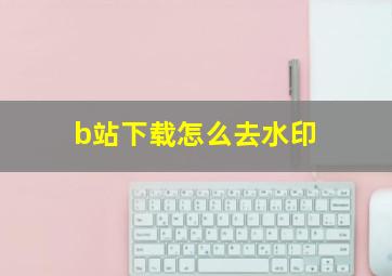 b站下载怎么去水印