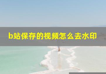 b站保存的视频怎么去水印