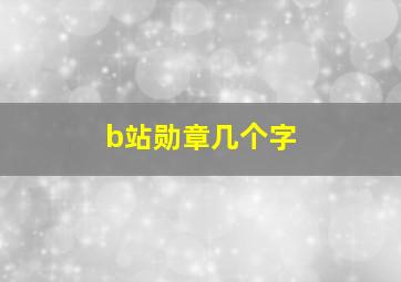 b站勋章几个字