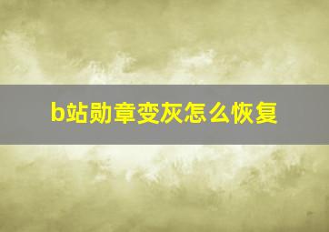 b站勋章变灰怎么恢复