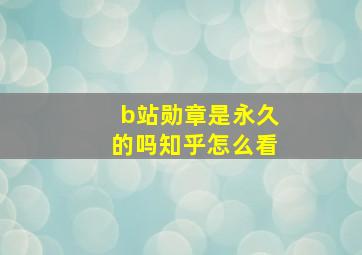 b站勋章是永久的吗知乎怎么看