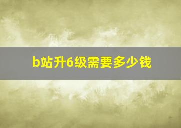 b站升6级需要多少钱