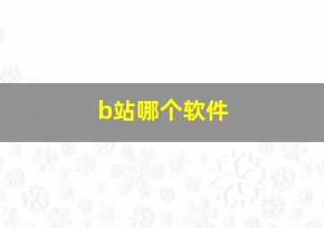 b站哪个软件