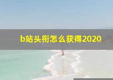 b站头衔怎么获得2020