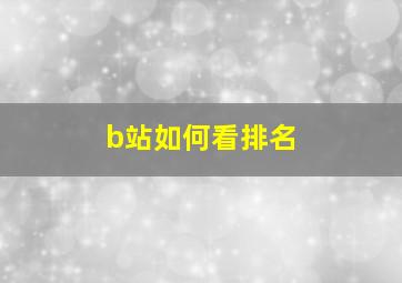 b站如何看排名