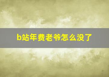 b站年费老爷怎么没了