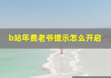 b站年费老爷提示怎么开启