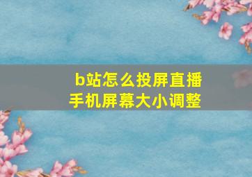 b站怎么投屏直播手机屏幕大小调整