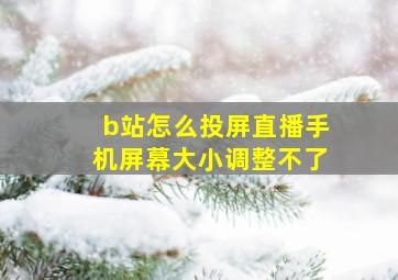 b站怎么投屏直播手机屏幕大小调整不了