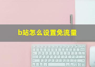 b站怎么设置免流量