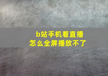 b站手机看直播怎么全屏播放不了