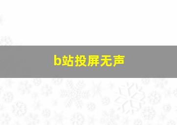 b站投屏无声