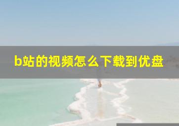 b站的视频怎么下载到优盘