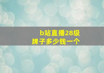 b站直播28级牌子多少钱一个