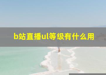 b站直播ul等级有什么用