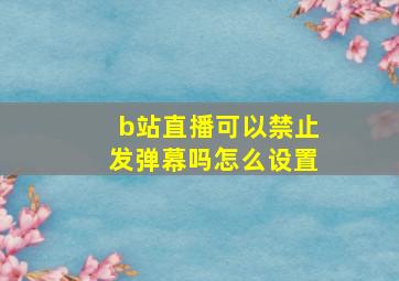 b站直播可以禁止发弹幕吗怎么设置