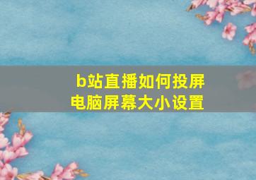 b站直播如何投屏电脑屏幕大小设置