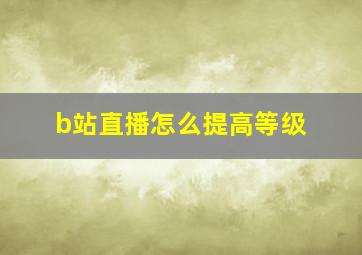 b站直播怎么提高等级