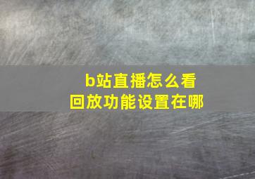 b站直播怎么看回放功能设置在哪