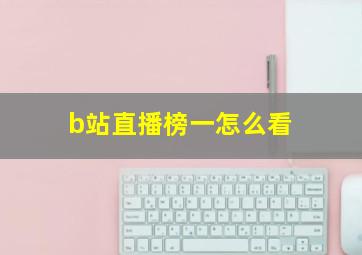 b站直播榜一怎么看