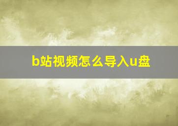 b站视频怎么导入u盘