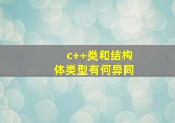 c++类和结构体类型有何异同