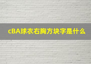 cBA球衣右胸方块字是什么