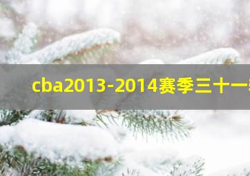 cba2013-2014赛季三十一轮