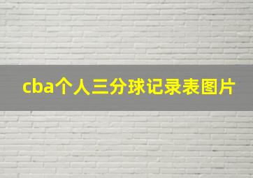 cba个人三分球记录表图片