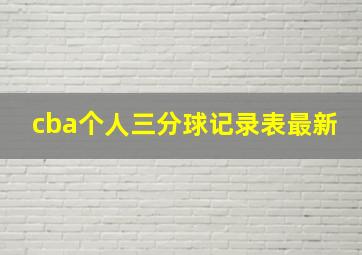 cba个人三分球记录表最新