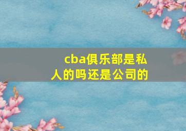 cba俱乐部是私人的吗还是公司的