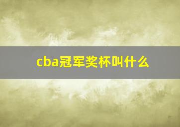 cba冠军奖杯叫什么