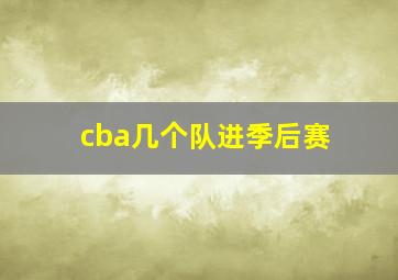 cba几个队进季后赛