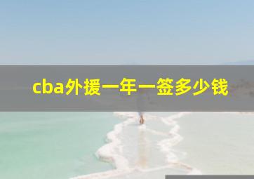 cba外援一年一签多少钱