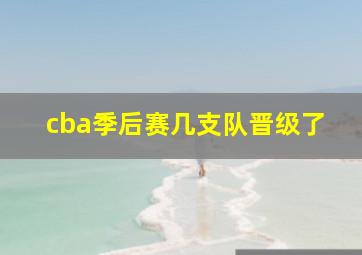 cba季后赛几支队晋级了