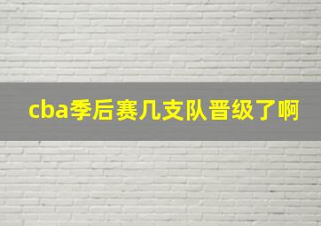 cba季后赛几支队晋级了啊