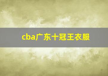 cba广东十冠王衣服