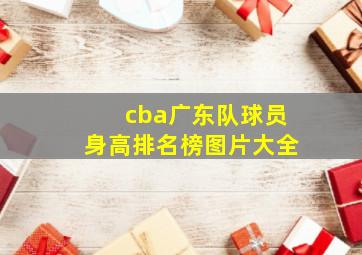 cba广东队球员身高排名榜图片大全