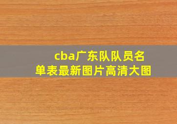 cba广东队队员名单表最新图片高清大图