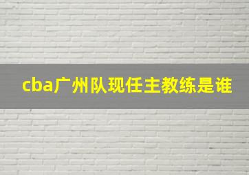 cba广州队现任主教练是谁