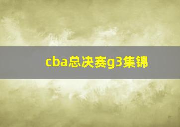 cba总决赛g3集锦