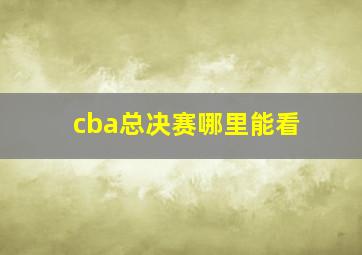 cba总决赛哪里能看