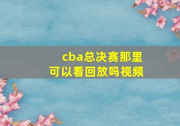 cba总决赛那里可以看回放吗视频