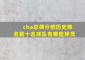 cba总得分榜历史排名前十名球队有哪些球员