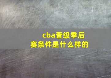 cba晋级季后赛条件是什么样的