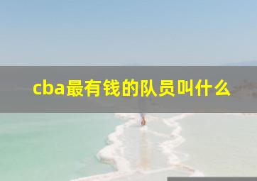 cba最有钱的队员叫什么