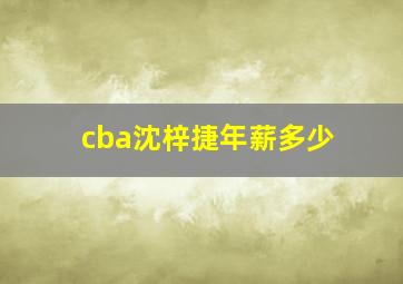 cba沈梓捷年薪多少