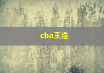 cba王浩