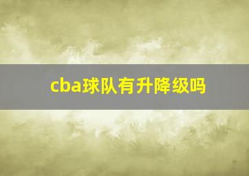 cba球队有升降级吗