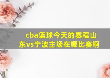 cba篮球今天的赛程山东vs宁波主场在哪比赛啊